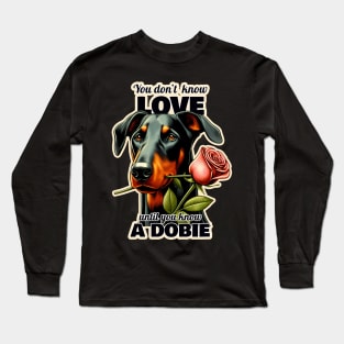 Doberman Valentine's day Long Sleeve T-Shirt